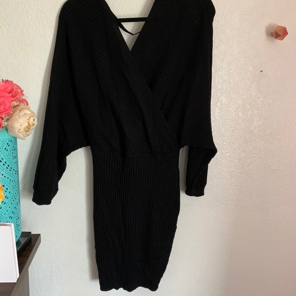 Ribbed sweater dress in black - Picture 3 of 3
